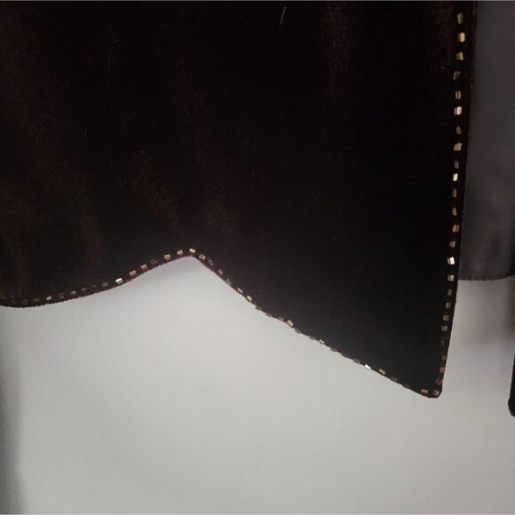 ADRIANNA PAPELL Occasions | Velvet jacket evening brown beaded sz 10P - Picture 3 of 6